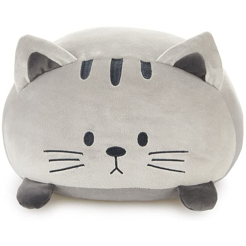 Kitty plush pillow gray color cat-shaped soft and very fluffy Balvi